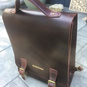 Dr. Martens Leather Box Backpack NEW burgandy Unisex